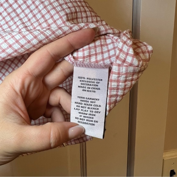 #71 NANETTE LEPORE PINK CHECKED GINGHAM STYLE TOP $58 - Picture 5 of 5